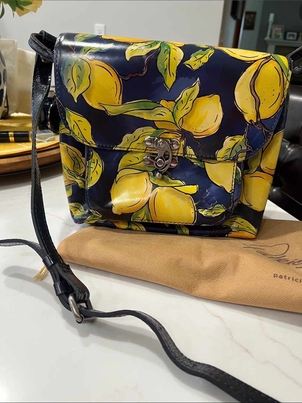 Patricia Nash 10th Anniversary Leandra style Crossbody Bag Positano Limon.